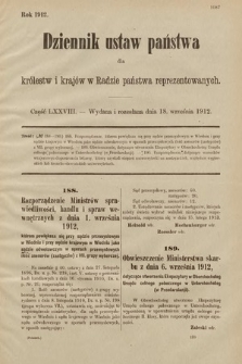 Dziennik Ustaw Państwa dla Królestw i Krajów w Radzie Państwa Reprezentowanych. 1912, cz. 78