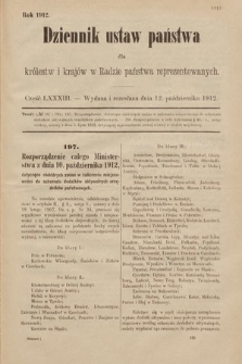 Dziennik Ustaw Państwa dla Królestw i Krajów w Radzie Państwa Reprezentowanych. 1912, cz. 83