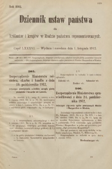 Dziennik Ustaw Państwa dla Królestw i Krajów w Radzie Państwa Reprezentowanych. 1912, cz. 86