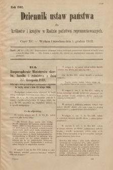 Dziennik Ustaw Państwa dla Królestw i Krajów w Radzie Państwa Reprezentowanych. 1912, cz. 90
