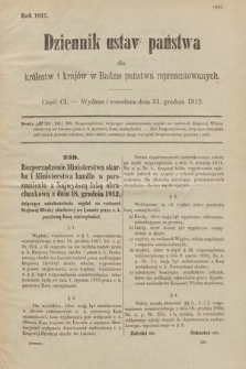Dziennik Ustaw Państwa dla Królestw i Krajów w Radzie Państwa Reprezentowanych. 1912, cz. 101