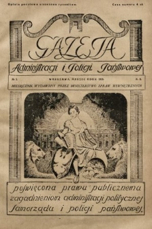 Gazeta Administracji i Policji Państwowej : miesięcznik wydawany przez Ministerstwo Spraw Wewnętrznych. 1928, nr 3