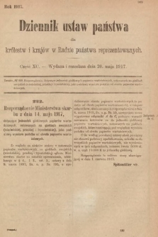 Dziennik Ustaw Państwa dla Królestw i Krajów w Radzie Państwa Reprezentowanych. 1917, cz. 90