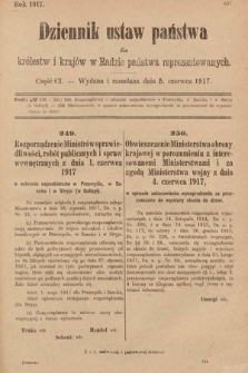 Dziennik Ustaw Państwa dla Królestw i Krajów w Radzie Państwa Reprezentowanych. 1917, cz. 101