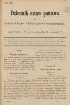 Dziennik Ustaw Państwa dla Królestw i Krajów w Radzie Państwa Reprezentowanych. 1917, cz. 163