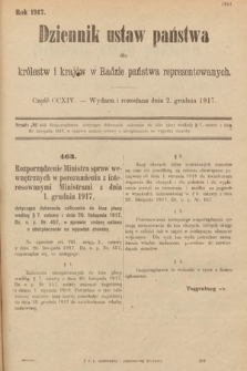 Dziennik Ustaw Państwa dla Królestw i Krajów w Radzie Państwa Reprezentowanych. 1917, cz. 214