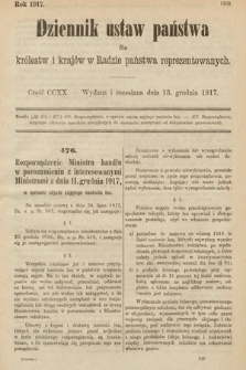 Dziennik Ustaw Państwa dla Królestw i Krajów w Radzie Państwa Reprezentowanych. 1917, cz. 220
