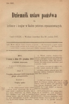 Dziennik Ustaw Państwa dla Królestw i Krajów w Radzie Państwa Reprezentowanych. 1917, cz. 230