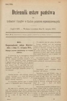 Dziennik Ustaw Państwa dla Królestw i Krajów w Radzie Państwa Reprezentowanych. 1915, cz. 114