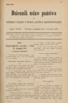 Dziennik Ustaw Państwa dla Królestw i Krajów w Radzie Państwa Reprezentowanych. 1915, cz. 123