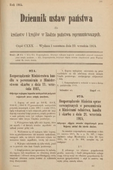 Dziennik Ustaw Państwa dla Królestw i Krajów w Radzie Państwa Reprezentowanych. 1915, cz. 130
