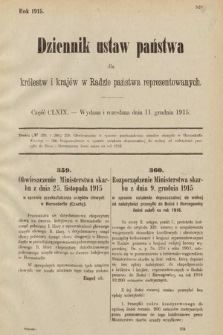 Dziennik Ustaw Państwa dla Królestw i Krajów w Radzie Państwa Reprezentowanych. 1915, cz. 169