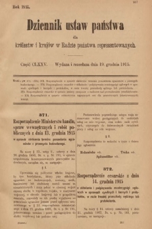Dziennik Ustaw Państwa dla Królestw i Krajów w Radzie Państwa Reprezentowanych. 1915, cz. 175