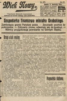 Wiek Nowy : popularny dziennik ilustrowany. 1920, nr 5670