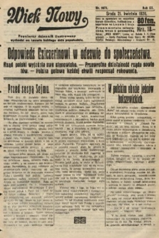 Wiek Nowy : popularny dziennik ilustrowany. 1920, nr 5673