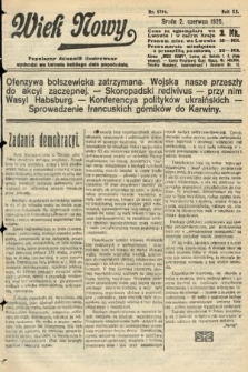 Wiek Nowy : popularny dziennik ilustrowany. 1920, nr 5706