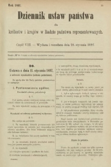 Dziennik Ustaw Państwa dla Królestw i Krajów w Radzie Państwa Reprezentowanych. 1897, nr 8