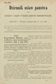 Dziennik Ustaw Państwa dla Królestw i Krajów w Radzie Państwa Reprezentowanych. 1897, nr 45