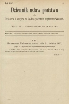 Dziennik Ustaw Państwa dla Królestw i Krajów w Radzie Państwa Reprezentowanych. 1897, nr 46