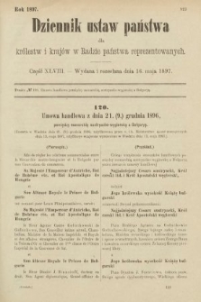 Dziennik Ustaw Państwa dla Królestw i Krajów w Radzie Państwa Reprezentowanych. 1897, nr 48