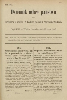Dziennik Ustaw Państwa dla Królestw i Krajów w Radzie Państwa Reprezentowanych. 1897, nr 53