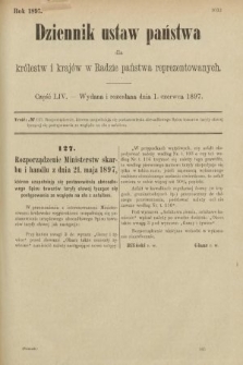 Dziennik Ustaw Państwa dla Królestw i Krajów w Radzie Państwa Reprezentowanych. 1897, nr 54