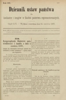 Dziennik Ustaw Państwa dla Królestw i Krajów w Radzie Państwa Reprezentowanych. 1897, nr 56