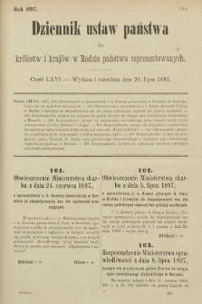 Dziennik Ustaw Państwa dla Królestw i Krajów w Radzie Państwa Reprezentowanych. 1897, nr 66