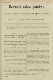Dziennik Ustaw Państwa dla Królestw i Krajów w Radzie Państwa Reprezentowanych. 1897, nr 70