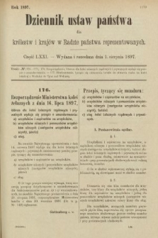 Dziennik Ustaw Państwa dla Królestw i Krajów w Radzie Państwa Reprezentowanych. 1897, nr 71
