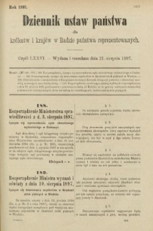 Dziennik Ustaw Państwa dla Królestw i Krajów w Radzie Państwa Reprezentowanych. 1897, nr 76