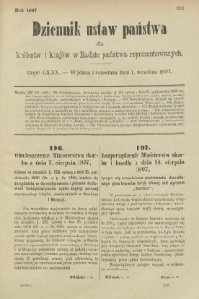 Dziennik Ustaw Państwa dla Królestw i Krajów w Radzie Państwa Reprezentowanych. 1897, nr 80