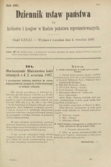 Dziennik Ustaw Państwa dla Królestw i Krajów w Radzie Państwa Reprezentowanych. 1897, nr 81