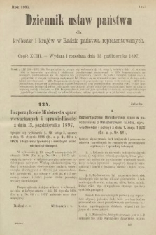 Dziennik Ustaw Państwa dla Królestw i Krajów w Radzie Państwa Reprezentowanych. 1897, nr 93