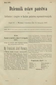 Dziennik Ustaw Państwa dla Królestw i Krajów w Radzie Państwa Reprezentowanych. 1897, nr 101