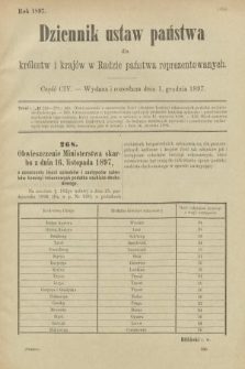 Dziennik Ustaw Państwa dla Królestw i Krajów w Radzie Państwa Reprezentowanych. 1897, nr 104