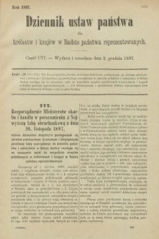 Dziennik Ustaw Państwa dla Królestw i Krajów w Radzie Państwa Reprezentowanych. 1897, nr 106