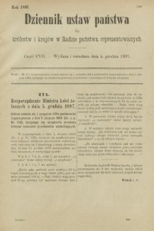 Dziennik Ustaw Państwa dla Królestw i Krajów w Radzie Państwa Reprezentowanych. 1897, nr 107
