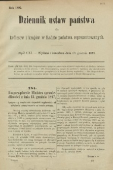 Dziennik Ustaw Państwa dla Królestw i Krajów w Radzie Państwa Reprezentowanych. 1897, nr 111