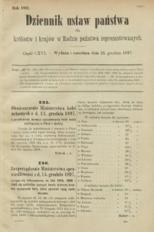 Dziennik Ustaw Państwa dla Królestw i Krajów w Radzie Państwa Reprezentowanych. 1897, nr 116