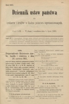 Dziennik Ustaw Państwa dla Królestw i Krajów w Radzie Państwa Reprezentowanych. 1913, nr 53