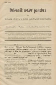 Dziennik Ustaw Państwa dla Królestw i Krajów w Radzie Państwa Reprezentowanych. 1913, nr 76
