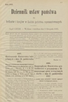 Dziennik Ustaw Państwa dla Królestw i Krajów w Radzie Państwa Reprezentowanych. 1913, nr 81