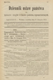 Dziennik Ustaw Państwa dla Królestw i Krajów w Radzie Państwa Reprezentowanych. 1913, nr 86