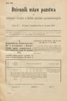 Dziennik Ustaw Państwa dla Królestw i Krajów w Radzie Państwa Reprezentowanych. 1904, nr 2