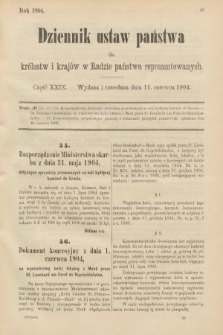 Dziennik Ustaw Państwa dla Królestw i Krajów w Radzie Państwa Reprezentowanych. 1904, nr 29