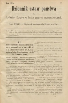 Dziennik Ustaw Państwa dla Królestw i Krajów w Radzie Państwa Reprezentowanych. 1904, nr 33