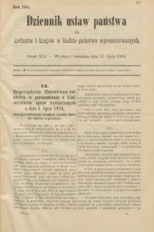Dziennik Ustaw Państwa dla Królestw i Krajów w Radzie Państwa Reprezentowanych. 1904, nr 41