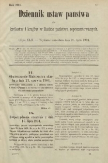 Dziennik Ustaw Państwa dla Królestw i Krajów w Radzie Państwa Reprezentowanych. 1904, nr 42