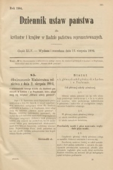 Dziennik Ustaw Państwa dla Królestw i Krajów w Radzie Państwa Reprezentowanych. 1904, nr 45